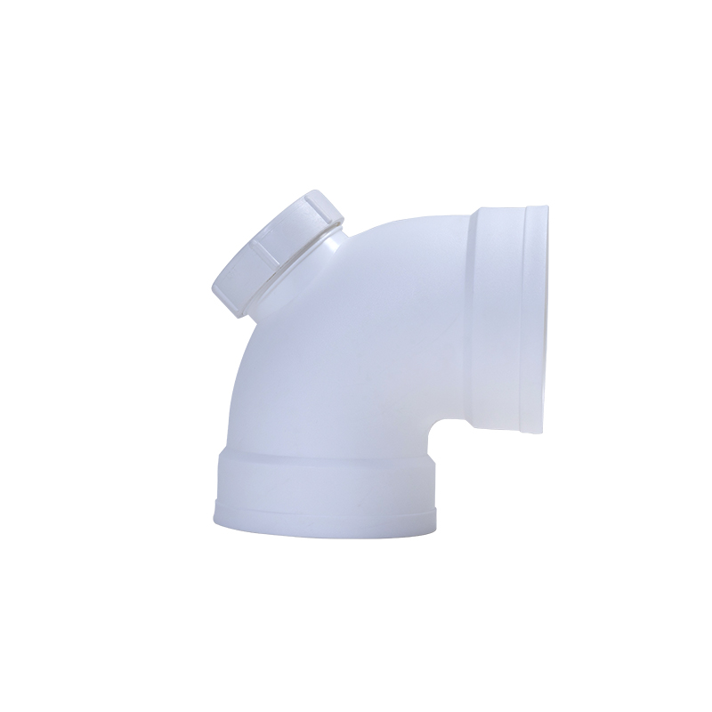 90°弯头带检丨hdpe热熔承插静音管