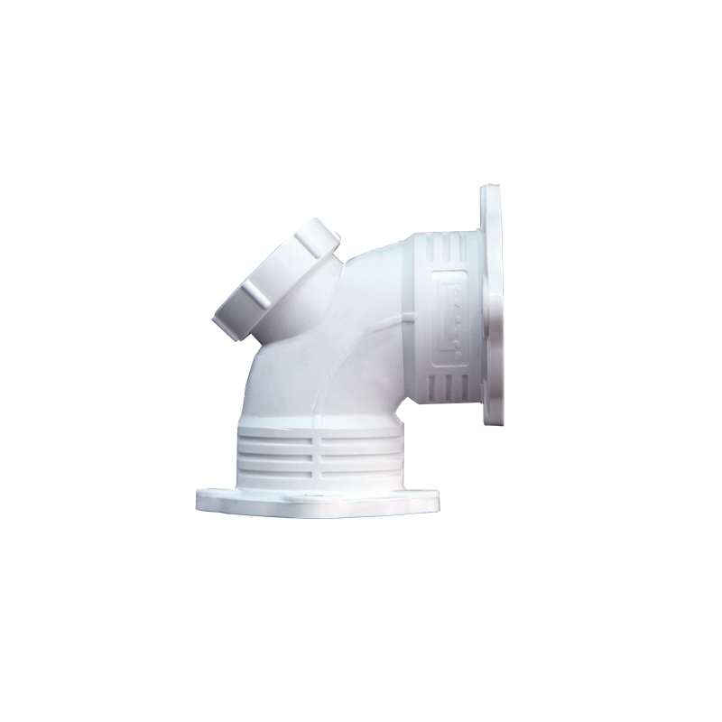 90度弯头带检丨HDPE法兰连接静音排水管